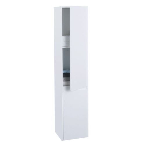 Armoire Suspendue Hwc-L86, Armoire De Salle De Bain Highboard Hochschrank, Mvg Mélamine 2 Portes 3 Compartiments 160x33cm   Blanc