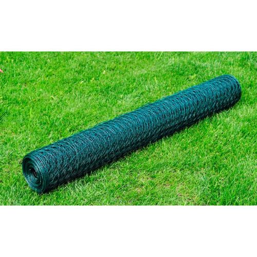 vidaXL Grillage Acier galvanisé et revêtement en PVC 25 x 1 m Vert