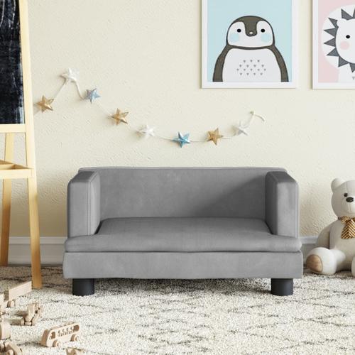 Vidaxl Canapé Pour Enfants Gris Clair 60x40x30 Cm Velours