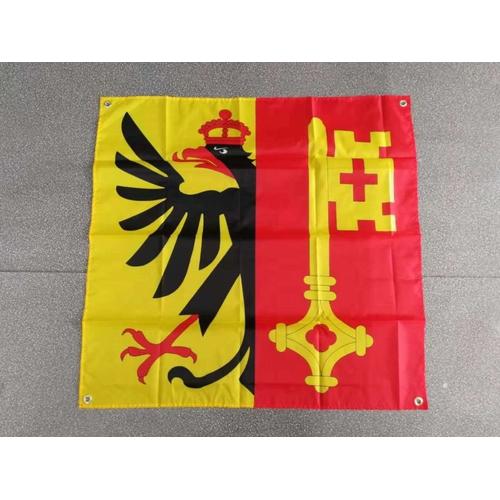 90x90cm Aigle Impérial Et Une Clé De St Peter, Drapeau Suisse De Genève, 90x90cm Drapeau Haute Qualité ""Nipseyteko""