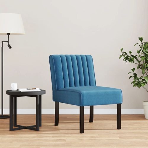 Vidaxl Fauteuil Sans Accoudoirs Bleu Velours