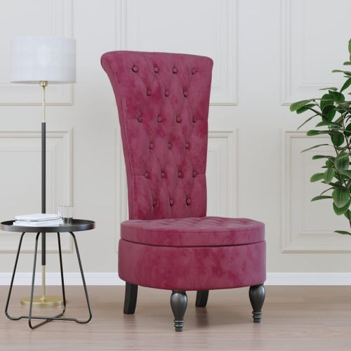 Vidaxl Chaise À Dossier Haut Rouge Bordeaux Conception De Bouton
