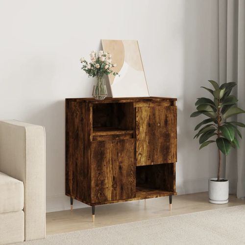 Vidaxl Buffet Chêne Fumé 60x35x70 Cm Bois D'ingénierie