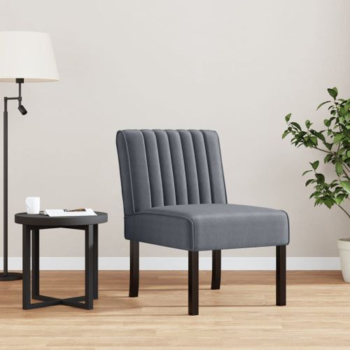 Vidaxl Fauteuil Sans Accoudoirs Gris Foncé Velours