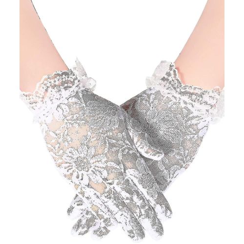 Filles Gants En Dentelle Blanche Gants De Fête Gants Formels Gants De Princesse Gants De Robe Pour Le Concours De Mariage