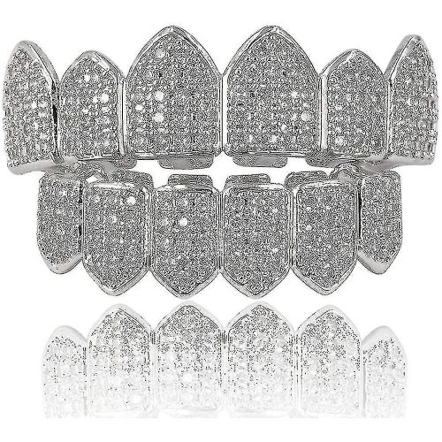 18k Plaqué Or Micro Glacé Grillz Avec Barres De Moulage Supplémentaires Inclus