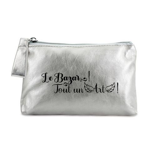 Trousse de maquillage argent pochette le bazar