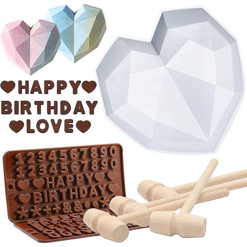 Moules De C?Ur Pour Le Chocolat 8.7 Pouces Grand Moule À Gâteau En Silicone