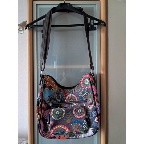 Sac bandoulière multicolore Fuchsia Paris