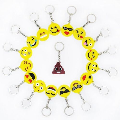 18 Pièces Smiley Porte-Clé, Porte-Clés Anneaux, Emoji Porte-Clé, Émoticône Porte-Clé, Mini Porte-Clé Pour Enfants, Smileys Porte-Clé, Porte-Clé Ensemble, Porte-Clé Emoji