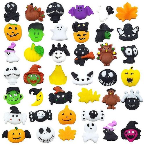 40 Pcs Halloween Mochi Squishy Toys, Mini Squishies Cute Squeeze Toy Stress Reliever Anxiety Packs For Kid Party Favors