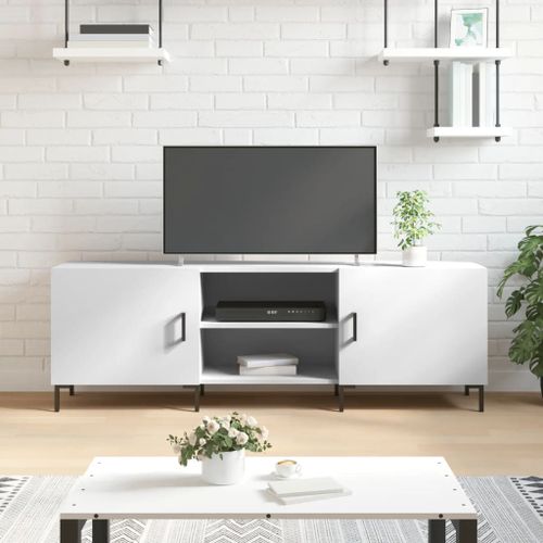 Vidaxl Meuble Tv Blanc 150x30x50 Cm Bois D'ingénierie