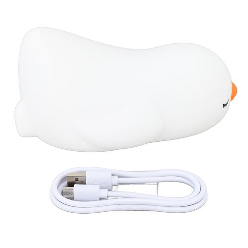 Bande Dessinée Pingouin Veilleuse Silicone Souple Usb Rechargeable Adorable Peau Douce Colorée Led Lampe De Nuit Pour Les Enfants De La Crèche