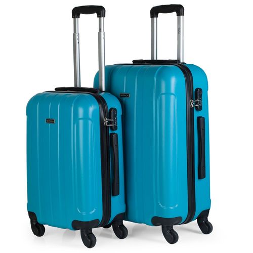 Set De 2 Valises Rigides Chariot 4 Roues 55/65 Cm ABS. Résistant Et Léger. Poignées De Cadenas. Ryanair Et Medium À Faible Cabine. Étudiant 771115