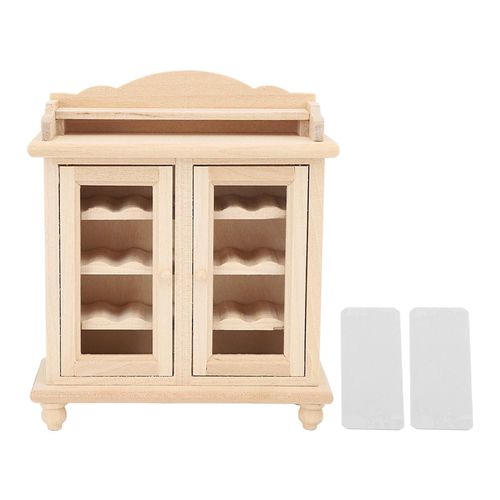 Casier À Vin De Maison De Poupée 1:12 Armoire À Vin En Bois Meubles De Maison Miniature Pour La Cuisine