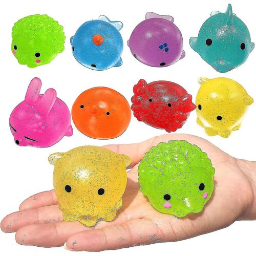 8 Pièces Jumbo Glitter Mochi Squishy Toy Squishy Animals Stress Reliever Kids Party Favors