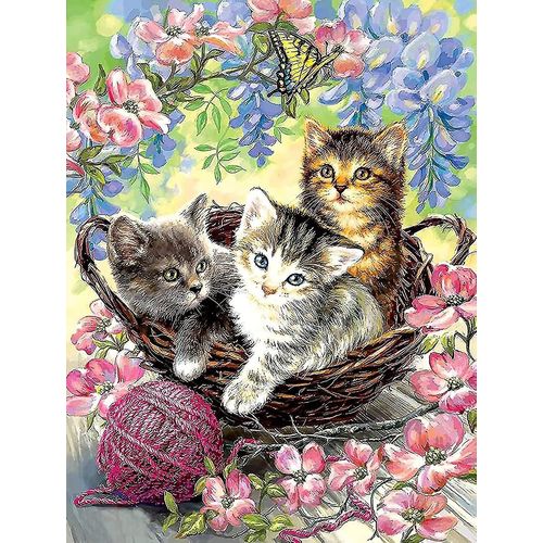 5d Diamond Painting Full Kitty Cat, Broderie Diamond Painting Animal, Diamond Canvas Full Kit Cross Stitch Broderie Salon Chambre Wall Stick