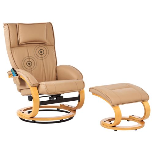 Fauteuil Massant Majestic Cuir Pu Marron Clair