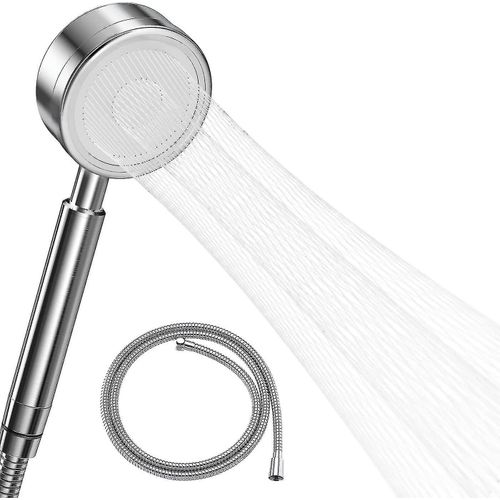 Pomme de douche haute pression avec tuyau de 1,5 m, pomme de douche de salle de bain en acier inoxydable 304, économie d¿eau, installation facile, méthode de pulvérisation à la taille