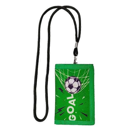 Sac De Poitrine À Motif De Football, Porte-Monnaie Pour Enfant Garçon, Mini Portefeuille Avec Fermeture Velcro / À Trois Volets, Porte-Monnaie Pour Enfants, Porte-Clés De Football Pour Garçons