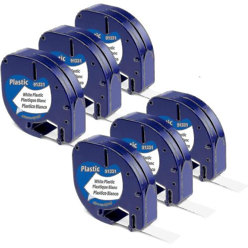 Remplacement D¿Étiquette Compatible Pour Les Recharges D¿Étiquettes Dymo Letratag 91331 (S0721660) Lt Ruban D¿Étiquettes En Plastique 1/2quot; X 13#39; (12mm X 4m) Pour Dymo Letratag Lt-100
