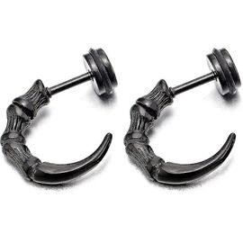 CPSLOVE Homme Boucles D'oreilles Plume En Acier Inoxydable Pendantes D'oreilles Percées Avec Zircon Blanc Pour Femme