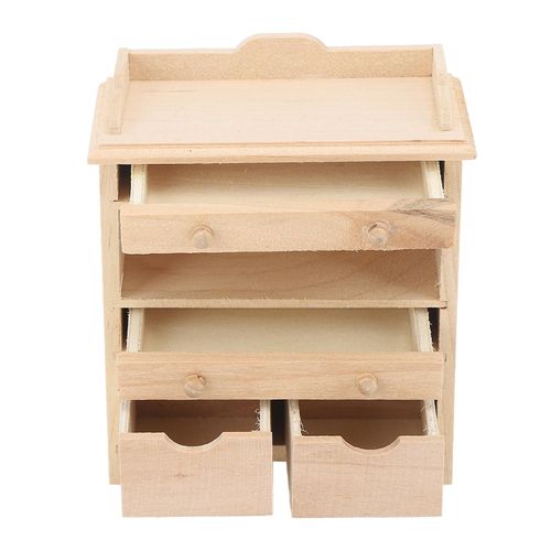 Mini armoire à tiroirs Modèle 1: 12 Maison de poupée Meubles en bois massif Pendentif Bricolage Miniature Décoration Jouet