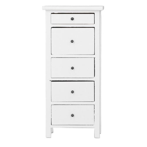 1 :12 Échelle Maison De Poupée Commode En Bois Miniature Blanc Chambre Meubles Décoration Maison De Poupée Pour Les Enfants 3-6 Ans
