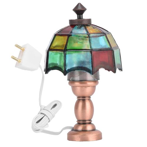 1 :12 Maison De Poupée Led Lampe De Bureau Miniature Lampe De Table Avec Parapluie En Forme D¿Abat-Jour Pour Les Enfants 3-6 Ans