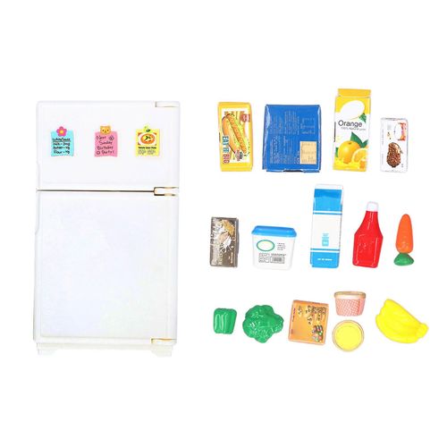 1:18 Maison De Poupée Miniature Réfrigérateur Dessin Animé Mignon Maison De Poupée Réfrigérateur Modèle Décoratif Miniature Meubles De Cuisine