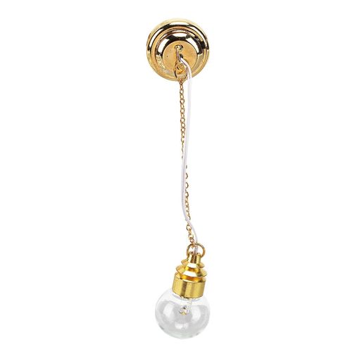 1 :12 Échelle Miniature Lustre En Verre Tête Unique Lumière Douce Maison De Poupée Plafonnier