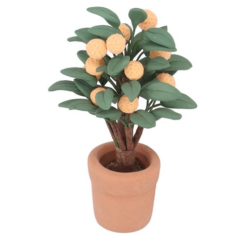 1:12 Échelle Maison De Poupée Bonsaï Miniature Plante En Pot Argile Céramique Décoration Intérieure Mini Orange Arbre