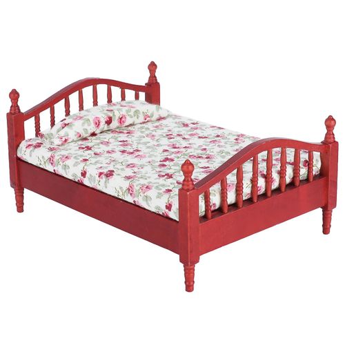 1 :12 Maison De Poupée Lit En Bois Miniature Lit Meubles Décoration Kid Jouet Pour Enfants 3-6 Ans