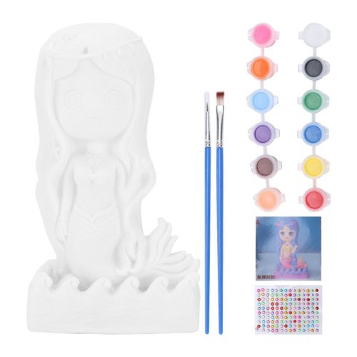 Poupée En Plâtre Peint En Vinyle Kit De Peinture De Sirène Pour Filles Enfants Bricolage Artisanal