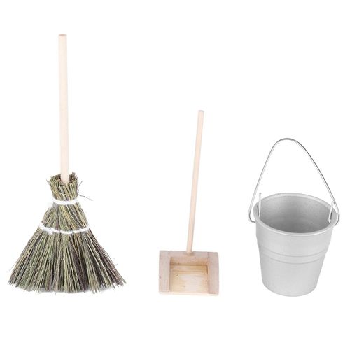 Maison De Poupée Balai Seau Pelle Miniature Travaux Ménagers Outils De Nettoyage Faire Semblant Jouer Jouet Pour Enfants 3-6 Ans