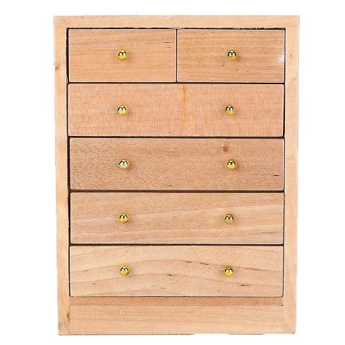 1 :12 Maison De Poupée 5 Couches Tiroir Armoire Mini Meubles En Bois Maison De Poupée Décoration Accessoires