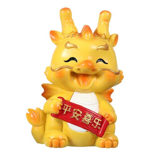 Dragon Statue Ornement de table 2024 Nouvel An chinois Dragon Shaking Head Mascottes pour voiture Home Desktop Décoration Zodiac Bénédiction Cadeau