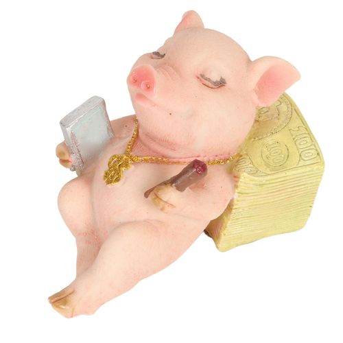 Figurine de cochon ornement résine petit vif décoratif drôle de cochon statue pour voiture chambre salon bureau