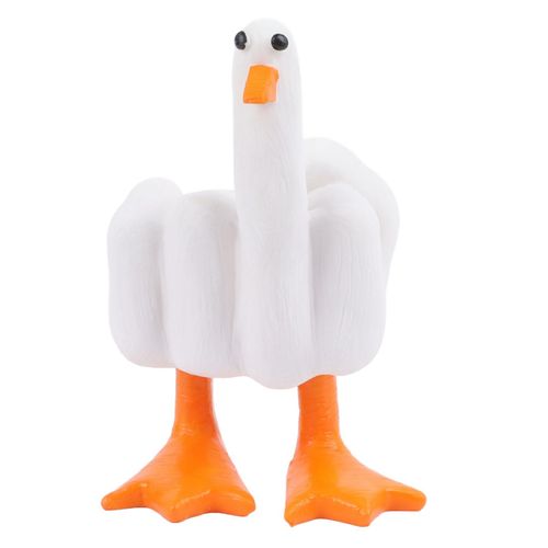 Doigt D¿Honneur Canard Décoration Drôle Petit Canard Résine Figurine Ornement Décor Résine Artisanat Décoration Sculpture Statue Pour Bureau À Domicile Bureau