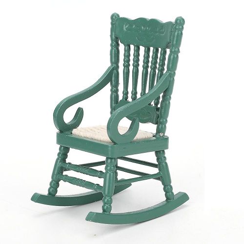 Maison De Poupée Simulation Mini Meubles En Bois Vert Noirâtre Chaise Jouer Maison 1 :12 Modèle Jouet