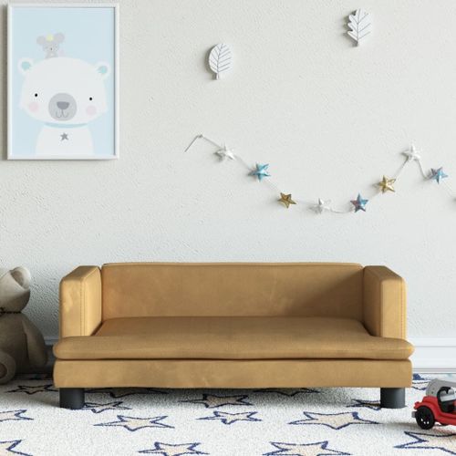 Vidaxl Canapé Pour Enfants Marron 80x45x30 Cm Velours