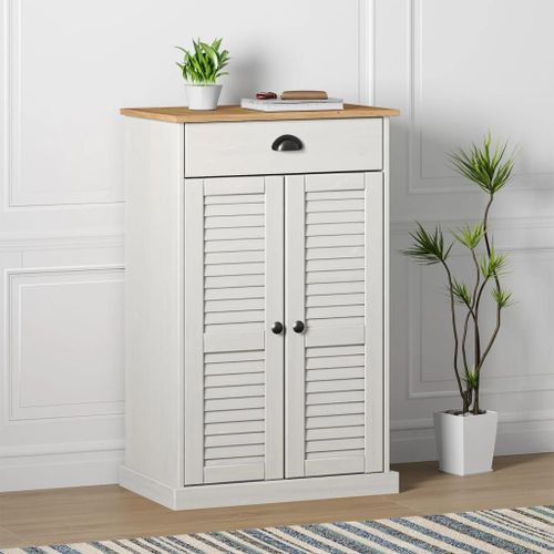Vidaxl Armoire À Chaussures Vigo Blanc 60x35x96 Cm Bois Massif De Pin