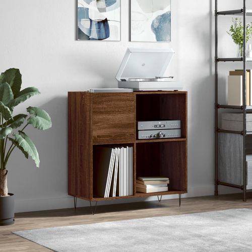 Vidaxl Armoire À Disques Chêne Marron 84,5x38x89 Cm Bois D'ingénierie