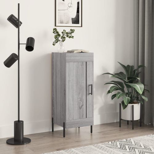 Vidaxl Buffet Sonoma Gris 34,5x34x90 Cm Bois D'ingénierie