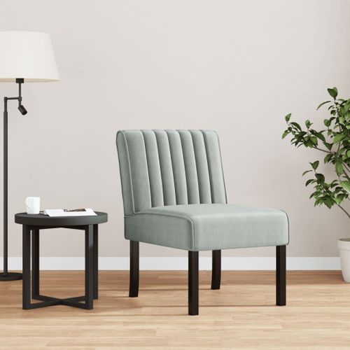 Vidaxl Fauteuil Sans Accoudoirs Gris Clair Velours