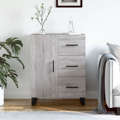 Vidaxl Buffet Sonoma Gris 69,5x34x90 Cm Bois D'ingénierie