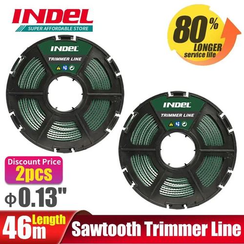INDEL-Ligne de coupe en nylon en dents de scie, tête de débroussailleuse, ULde débroussailleuse, accessoires de tondeuse à gazon, outils de jardin, 0.13 po-46Mx3.2MM (2pcs )