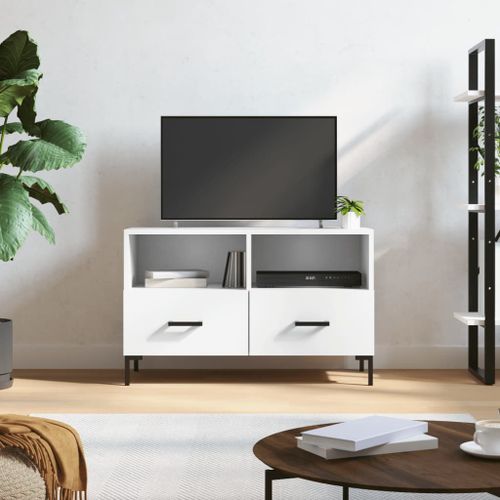 Vidaxl Meuble Tv Blanc 80x36x50 Cm Bois D'ingénierie