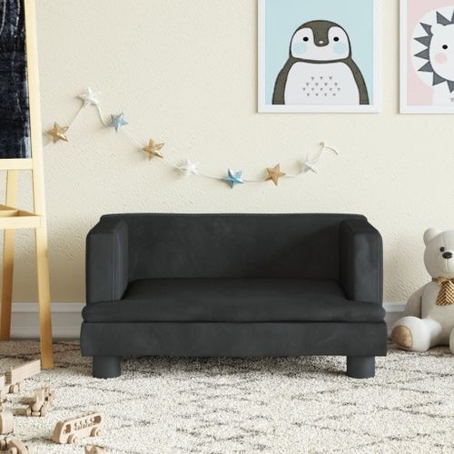 Vidaxl Canapé Pour Enfants Noir 60x40x30 Cm Velours