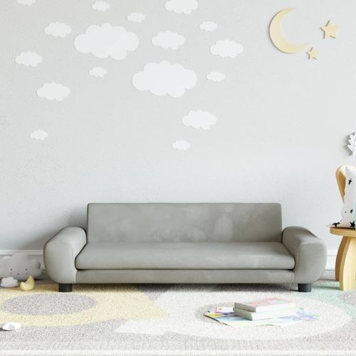 Vidaxl Canapé Pour Enfants Gris Clair 100x54x33 Cm Velours